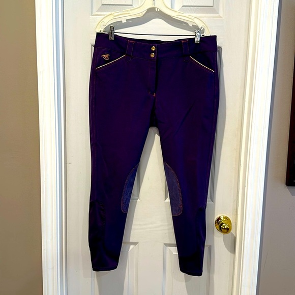 Piper by SmartPak purple and ROSE GOLD breeches 34 - Picture 2 of 6